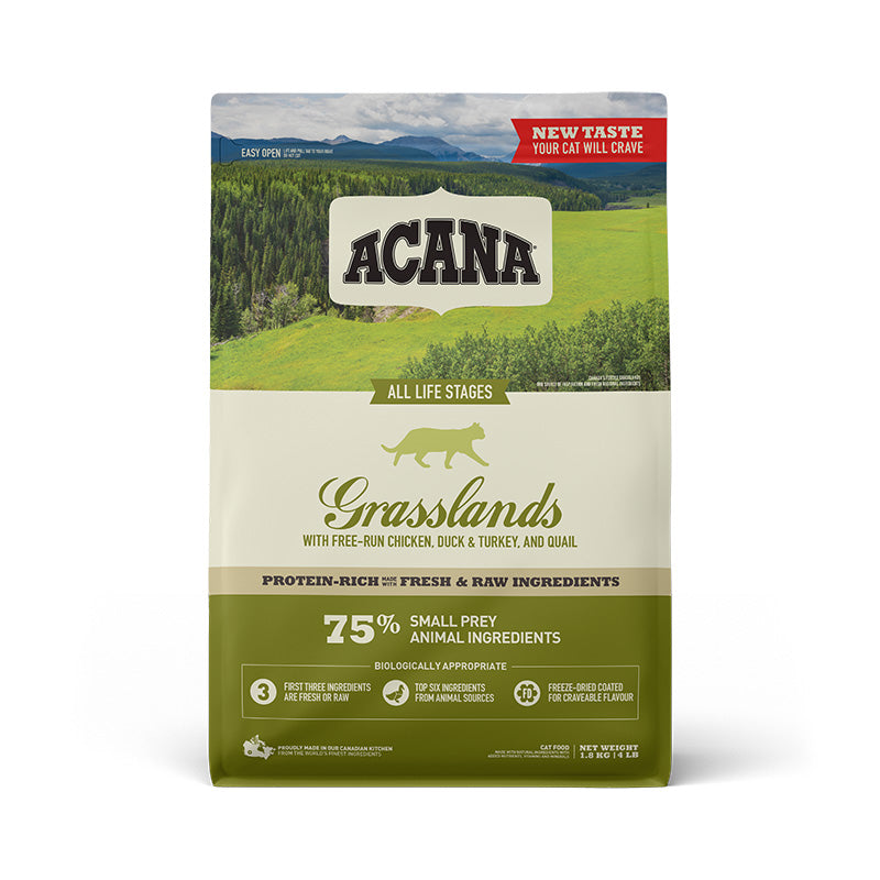 ACANA Acana Cat Food, Genuine Grassland Cat, 340g, 1.8kg, 4.5kg, Dry