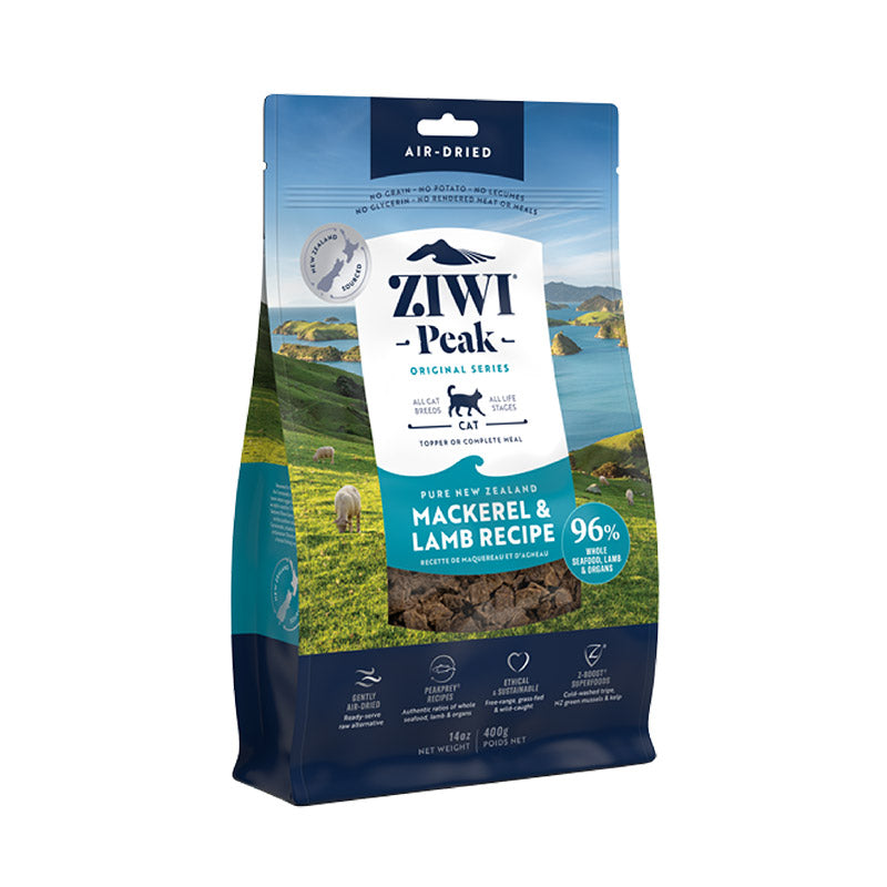 Ziwi PEAK Ziwi Peak Cat Food, Genuine Air-Dried Mackerel & Lamb, 400g, 1kg, Dry Food