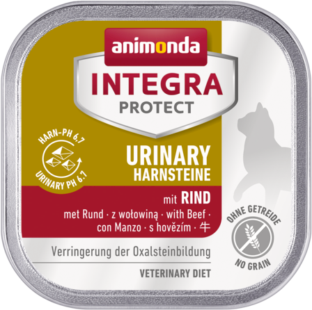 Animonda 猫粮治疗食品湿性泌尿道 Integra 保护牛肉 100g 单盒16包