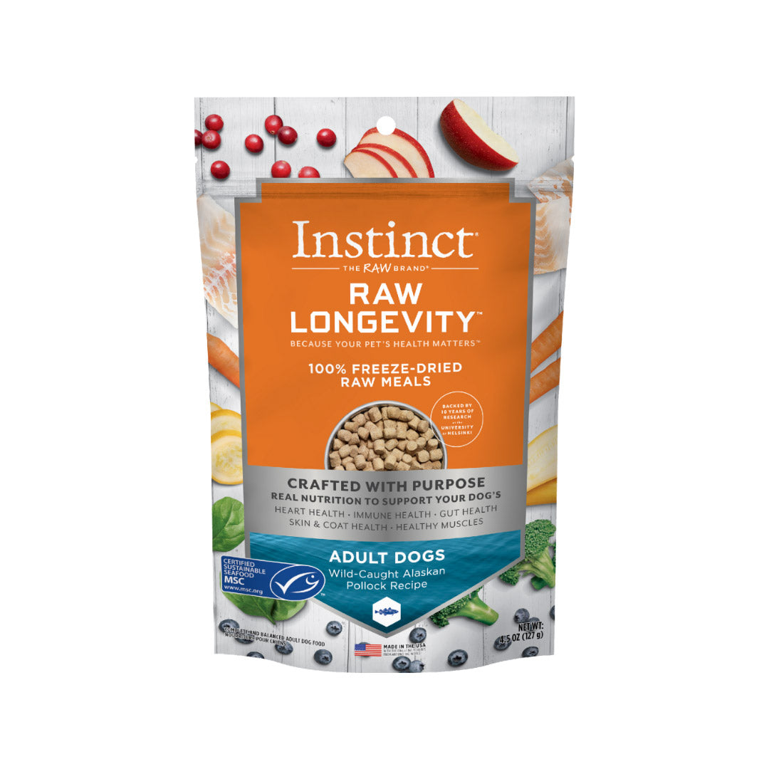 Instinct Dog Food, Genuine, Freeze-Dried Low Longevity Fish, 127g, 269g