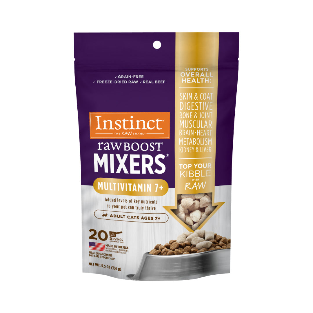 Instinct Cat Food, Authentic, Snacks, Toppings, Freeze-Dried, Blender, Multivitamin, For Senior Cats, Ages 7 and Up, 21g, 156g