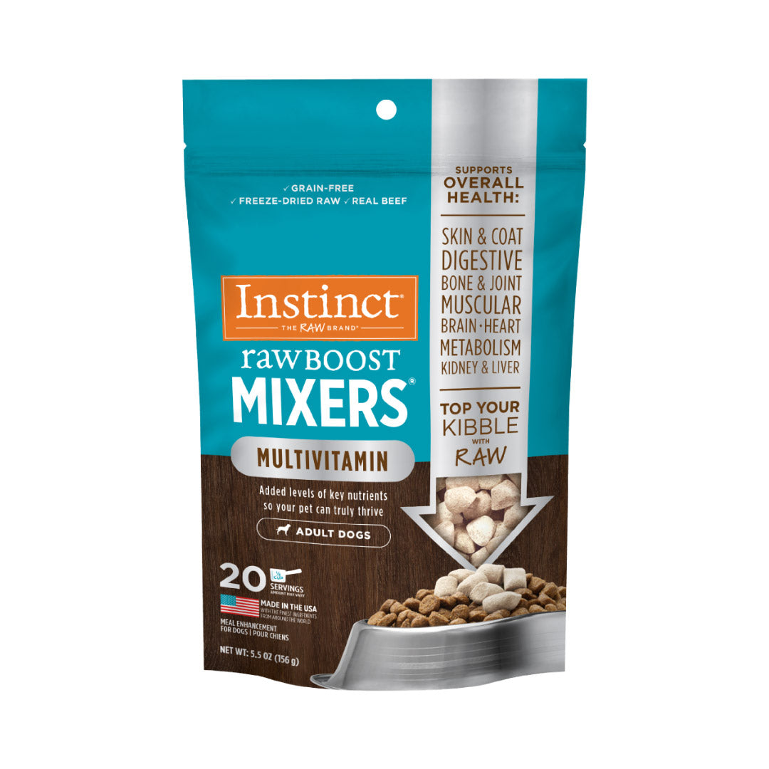 Instinct Dog Food, Genuine, Freeze-Dried, Snacks, Toppings, Mixer, Multivitamin, For Adult Dogs, 21g, 156g