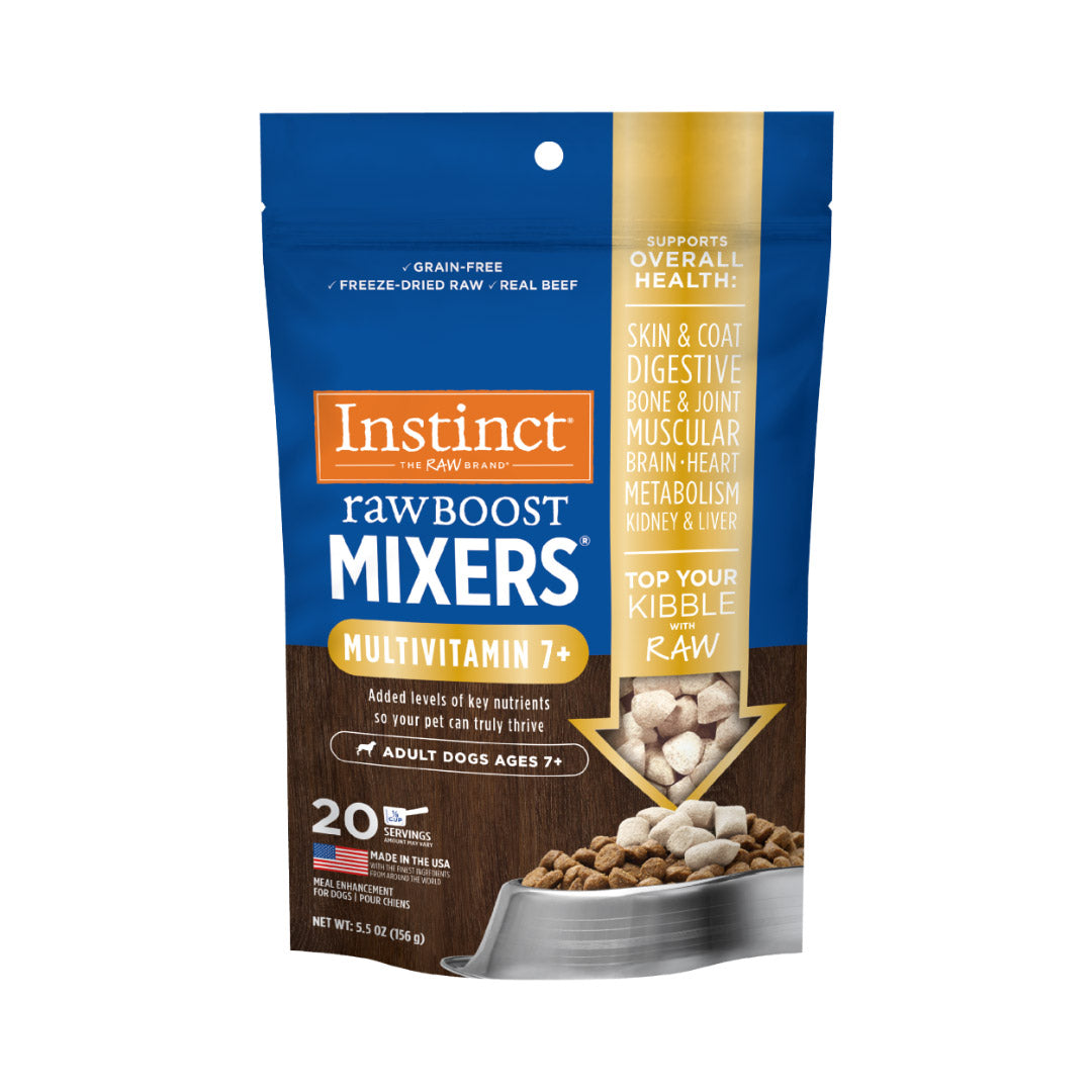 Instinct Dog Food, Genuine, Freeze-Dried, Snacks, Toppings, Mixer, Multivitamin, For Senior Dogs, Ages 7 and Up, 21g, 156g