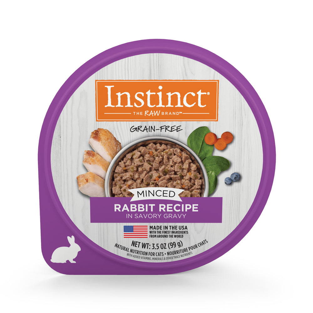 Instinct 猫粮,正宗碎肉,湿,碎肉杯,兔肉,99g