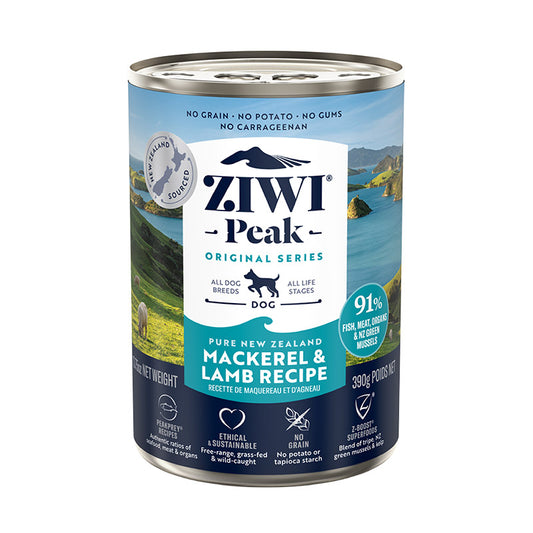 Ziwi PEAK Ziwi Peak Dog Food Genuine Mackerel &amp; Lamb 170g 390g Wet Food 