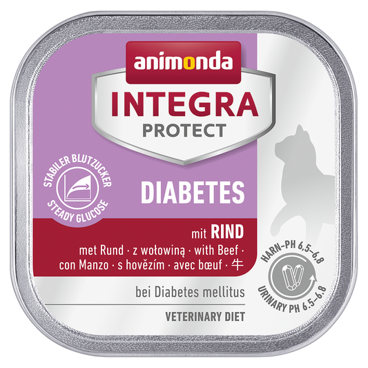 Animonda 猫粮治疗食品湿粮糖尿病护理 Integra Protect 牛肉 100g 单品 16 件套