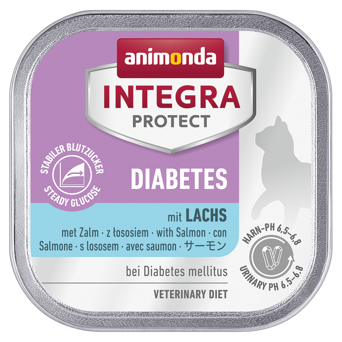 Animonda 猫粮治疗粮湿粮糖尿病护理 Integra Protect 三文鱼 100g 单盒16件套装