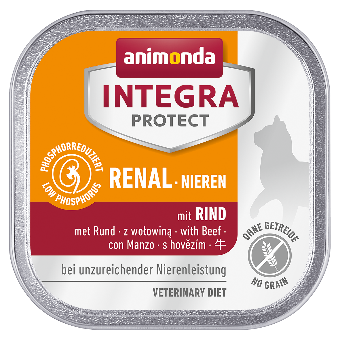 Animonda 猫粮治疗性湿肾 Integra 保护尼伦牛肉 100g 单包 16 包