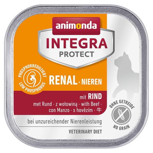 Animonda 猫粮治疗性湿肾 Integra 保护尼伦牛肉 100g 单包 16 包