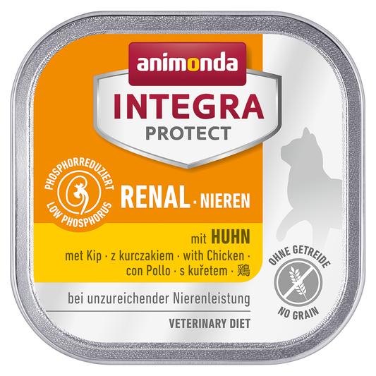 Animonda 猫粮治疗性湿肾 Integra 保护尼伦鸡肉 100g 单盒 16 包