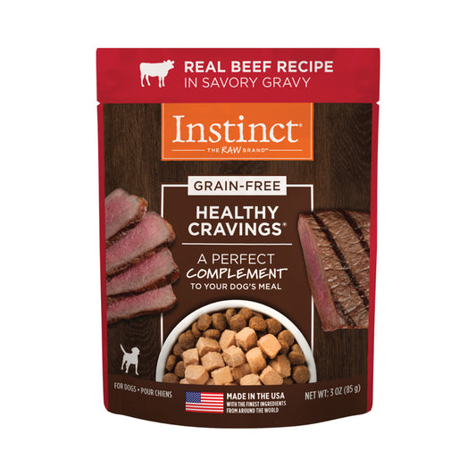 Instinct Dog Food, Authentic, Wet Pouch, Healthy Cravings, Beef, 85g 