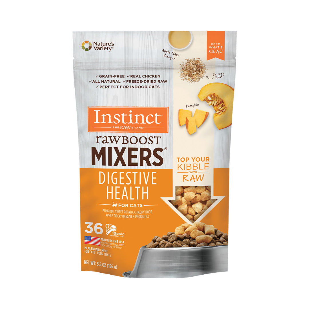 Instinct Cat Food, Genuine, Snacks, Toppings, Freeze-Dried, Blender, Digestive Health, 21g, 156g 