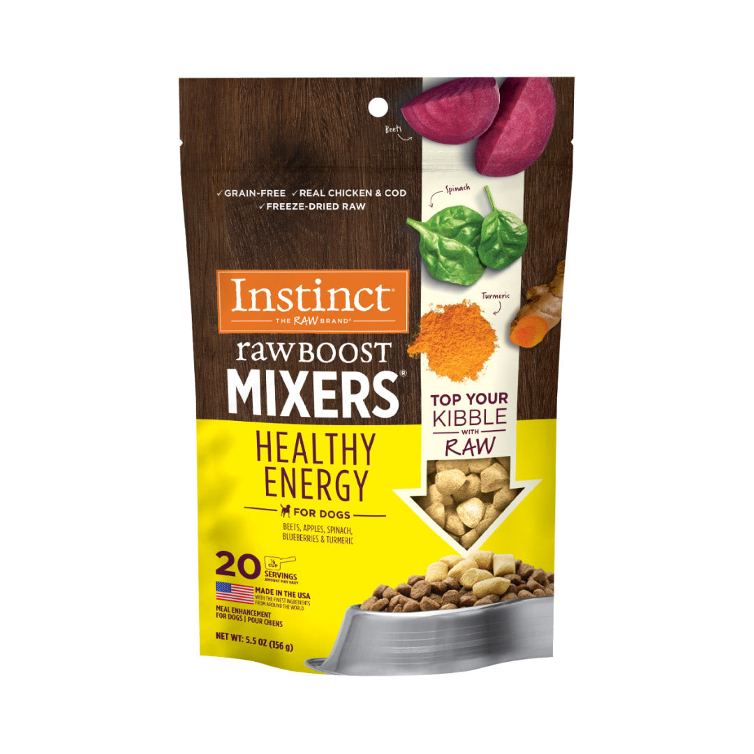 Instinct Dog Food, Genuine, Freeze-Dried, Snacks, Toppings, Mixer, Healthy Energy, 21g, 156g 