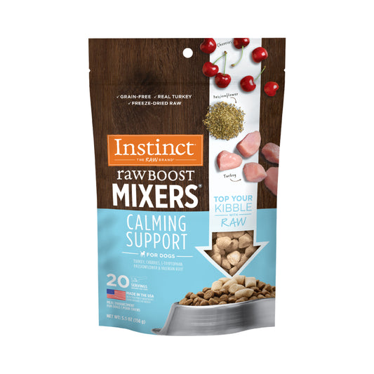 Instinct Dog Food, Genuine, Freeze-Dried, Snacks, Toppings, Blender, Calming Support, 21g, 156g 